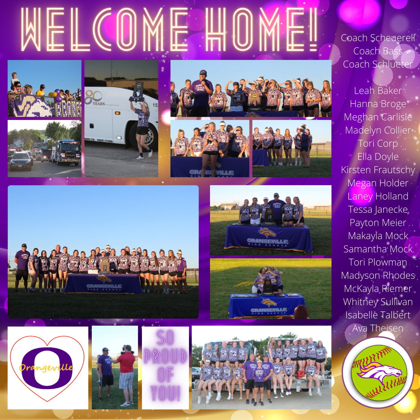 softball welcome home from state