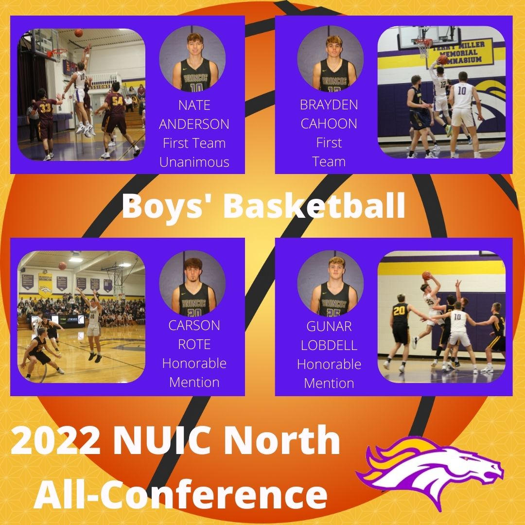 NUIC All-Conference Boys Basketball collage 2022