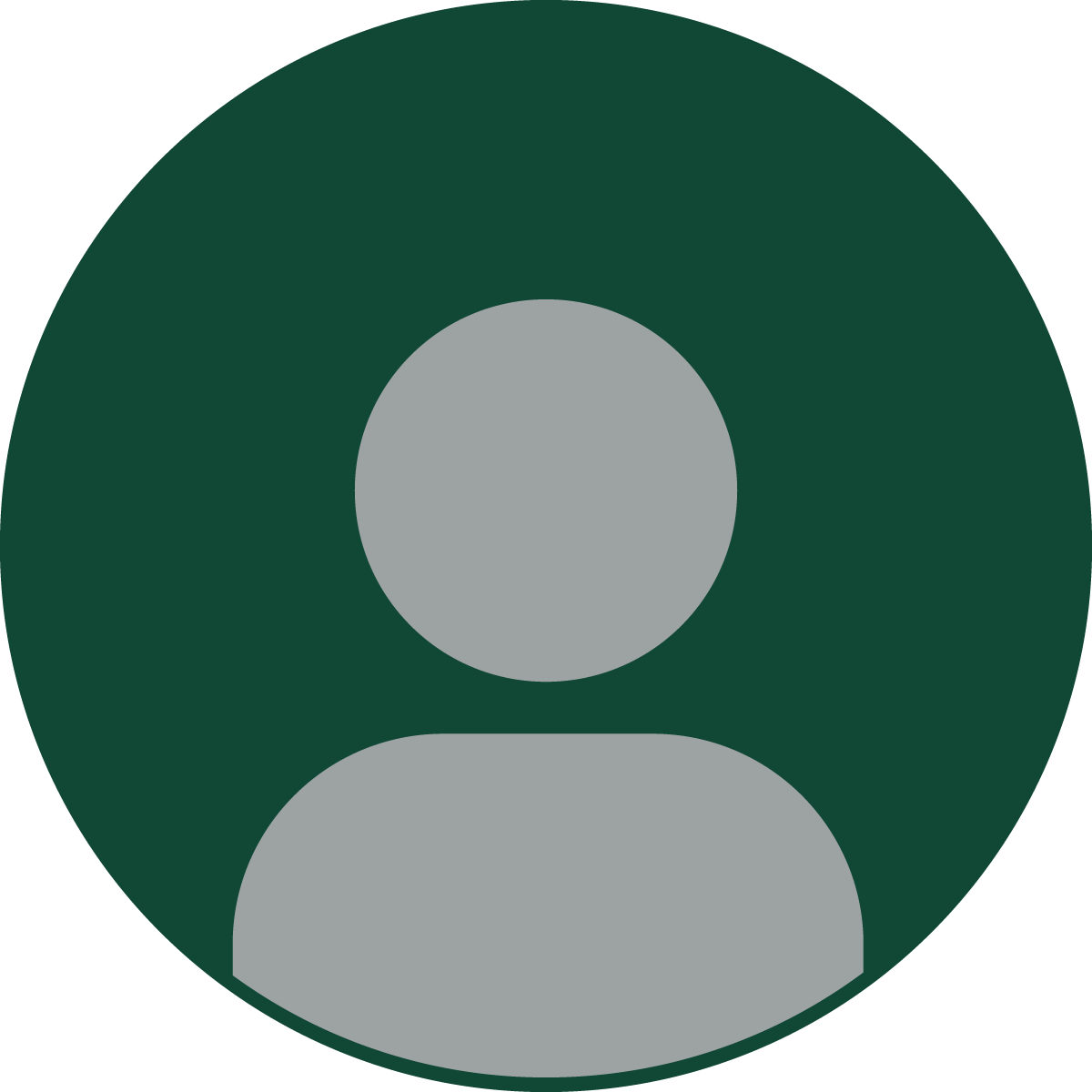 Icon showing a person's head and shoulders in white, centered on a green circle.