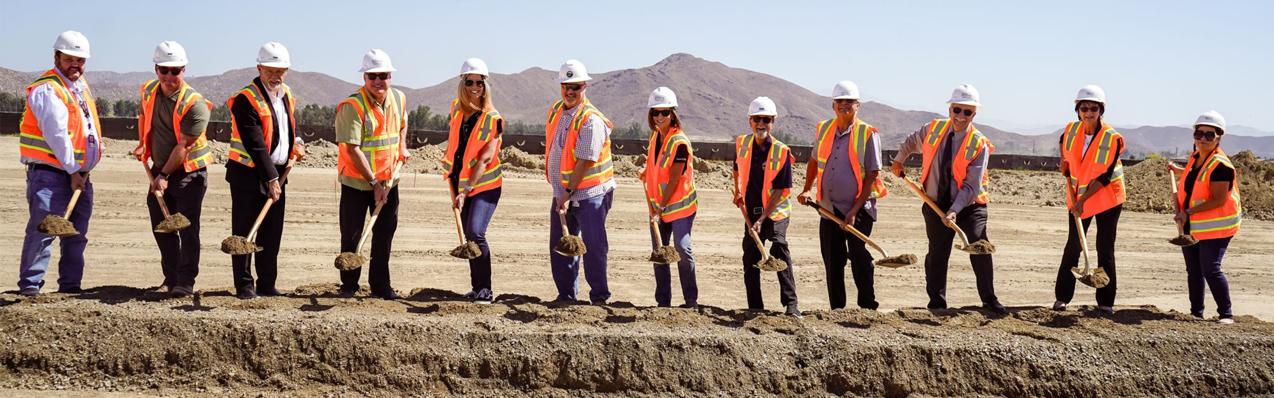 Hemet Unified Cabinet and Board Members and Administration take part in Pleasant Elementary School Groundbreaking Ceremony
