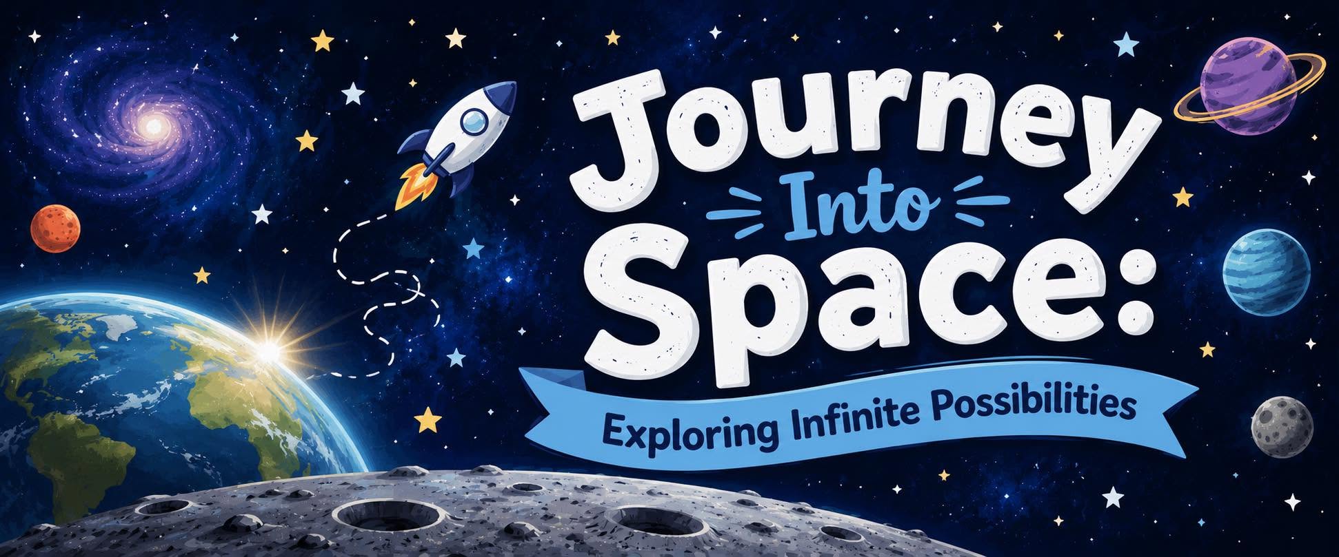 text Journey Into Space:  Exploring Infinite Possibilities image of general space setting