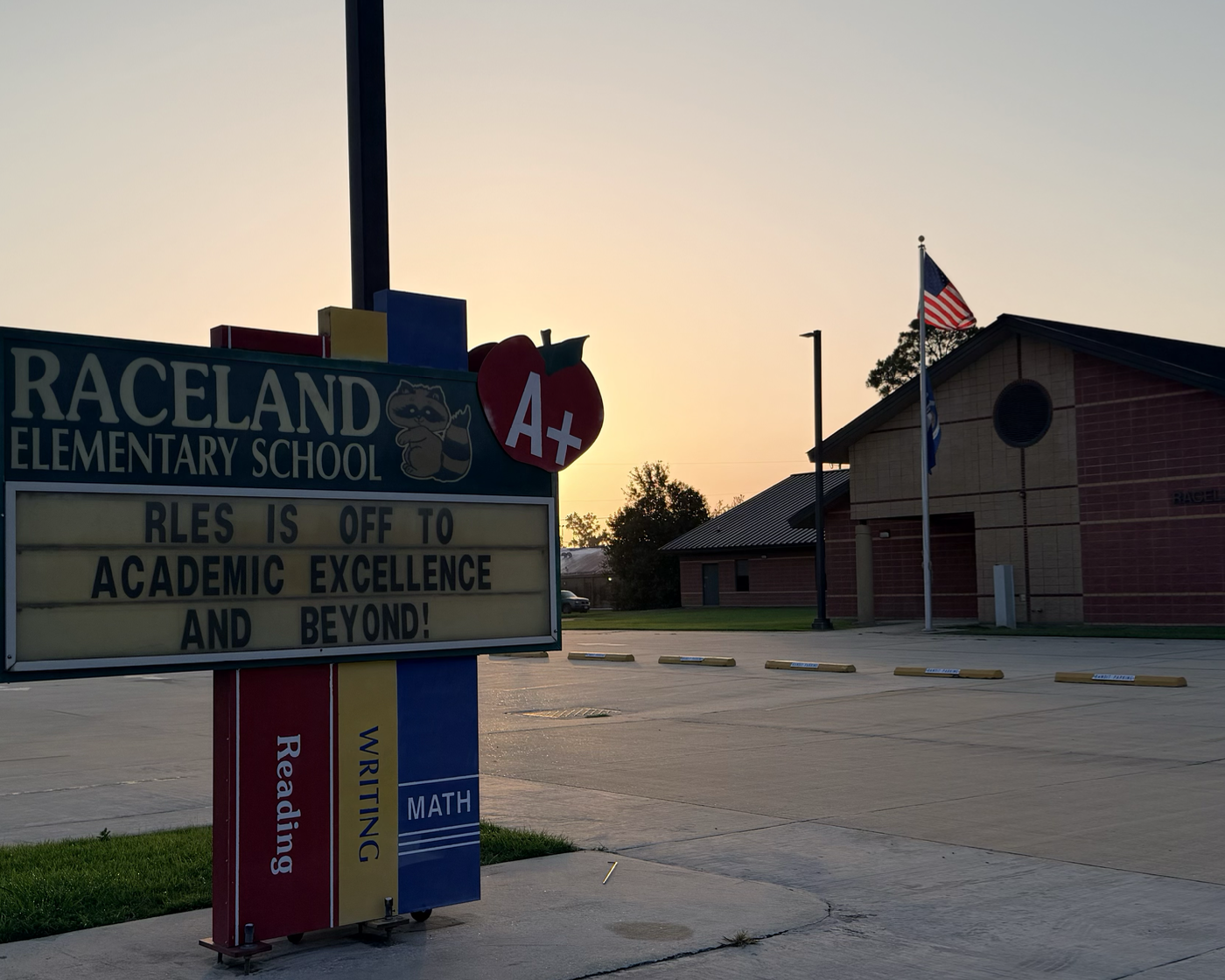Raceland Lower Elementary School at Sunset