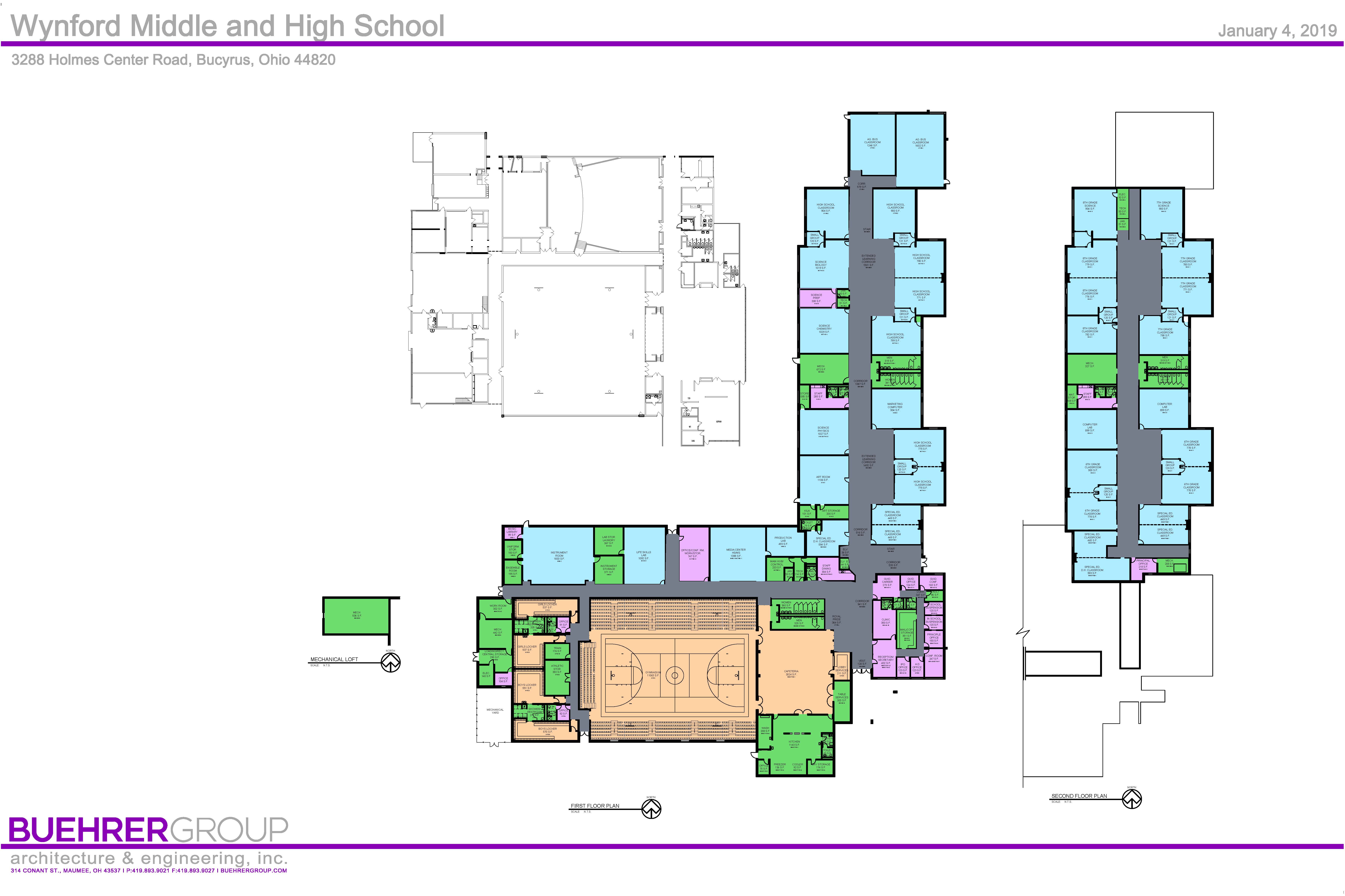 Wynford Middle and High School construction plans.