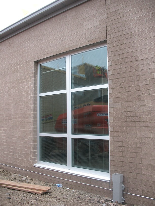 Photo of the Windows installed in the new band room.