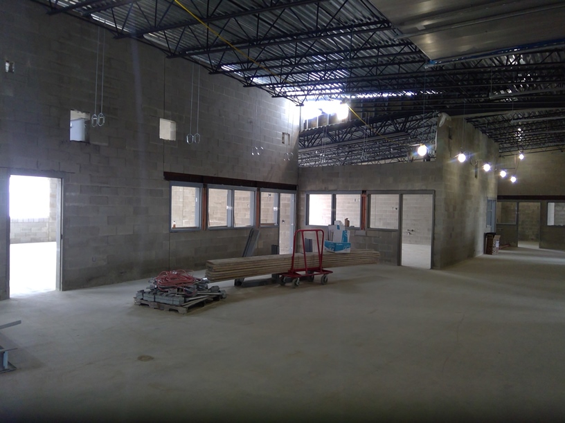 Photo of the Classrooms before dividing walls are added.
