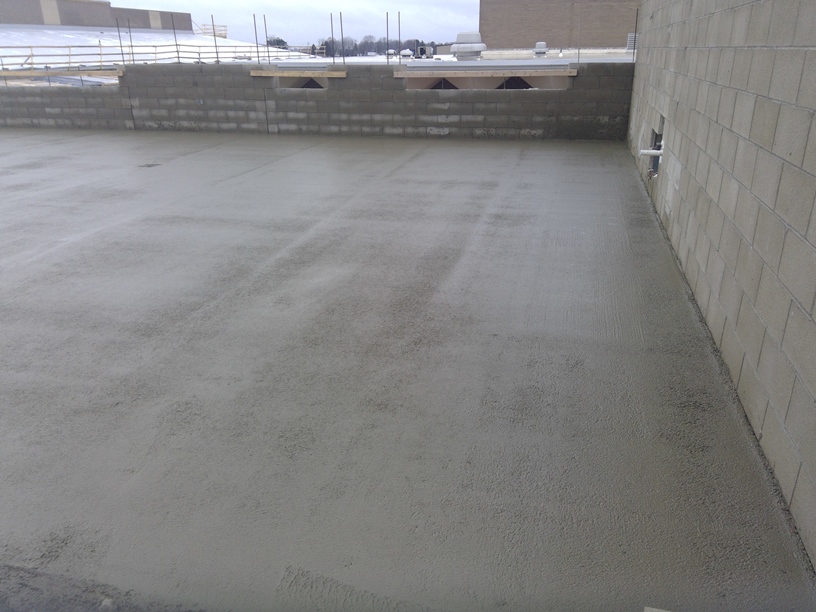 Photo of the concrete on the second floor.
