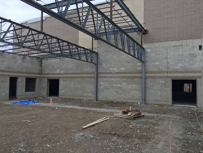 Photo of the Cafeteria wall heading into the gym.