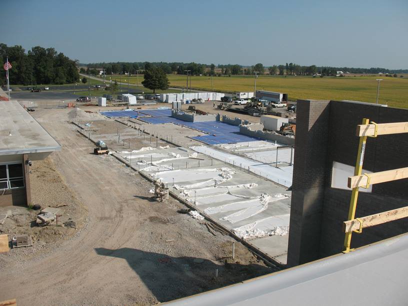 View of the academic wing from the gym roof.