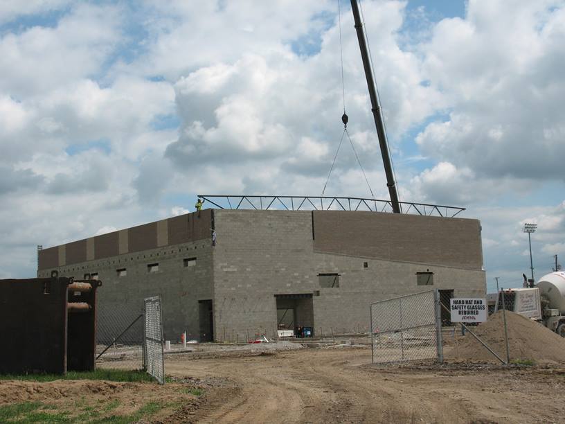 Photo of the West wall of the new gym.