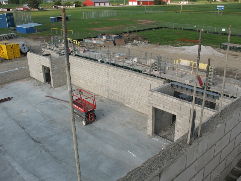 Photo of the West wall of the gym.