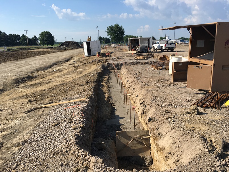 Photo of the Footers for the northeast corner of the new building.