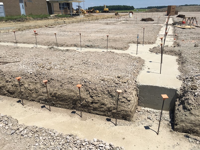 Photo of the Footers for the new building.
