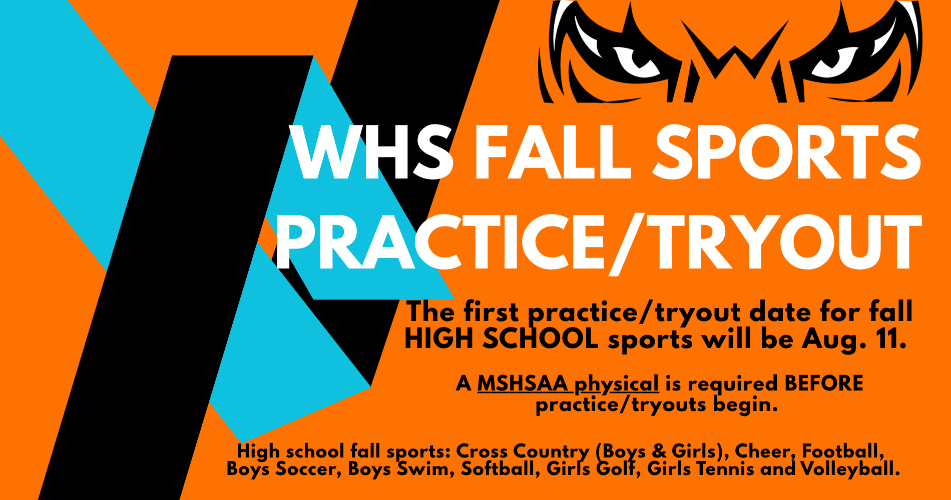 WHS first day of fall practice is Aug. 11, 2025