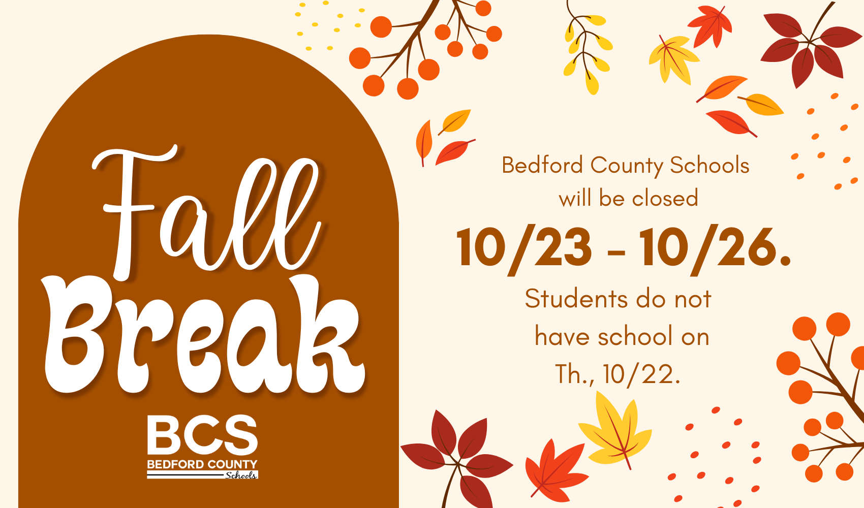 fall break Oct 23-26
