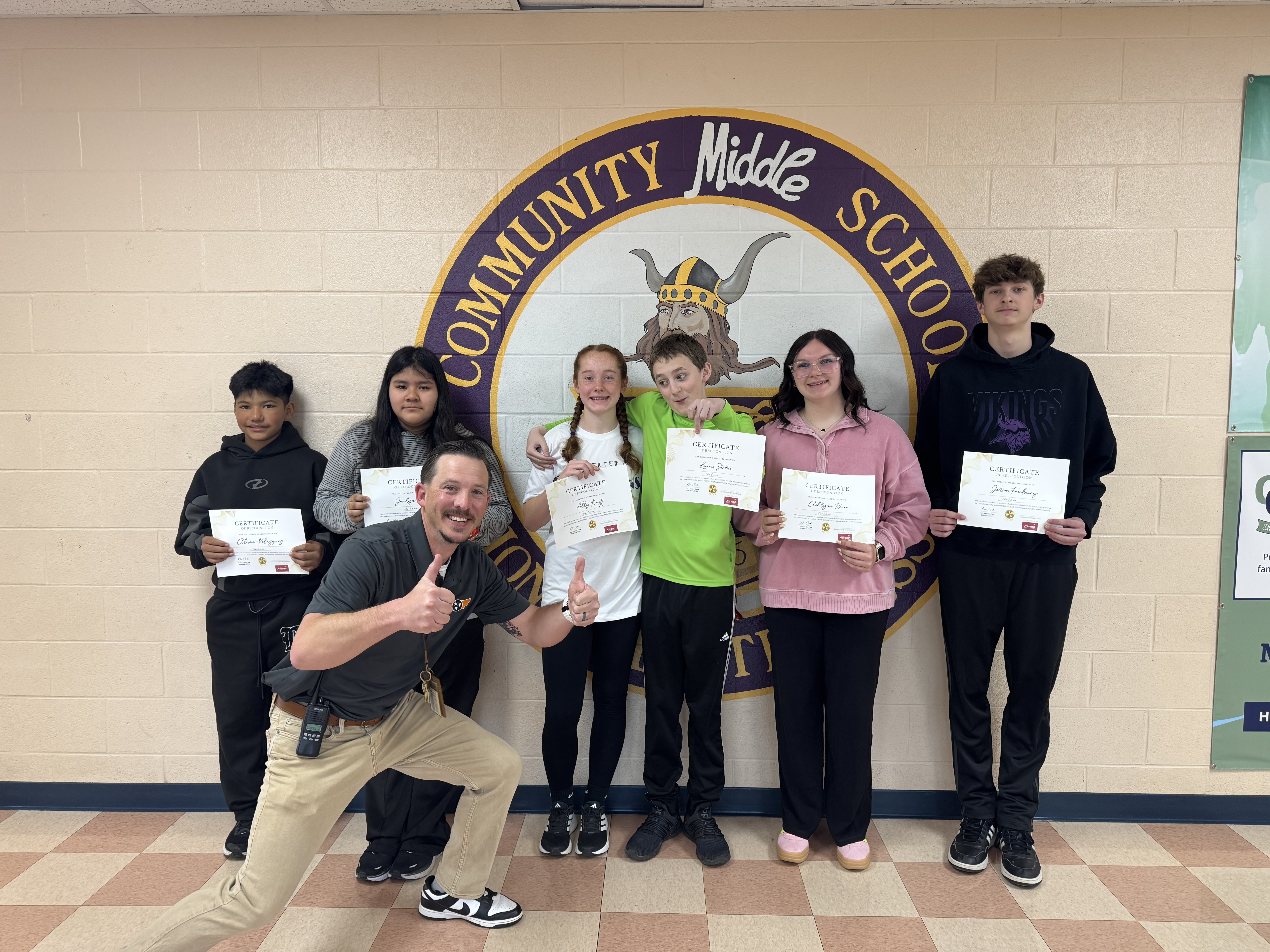 Students with certificates