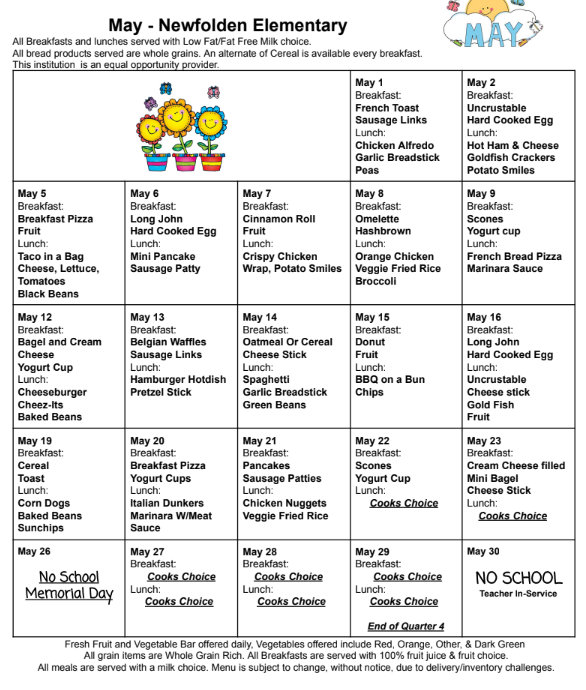 May Menu