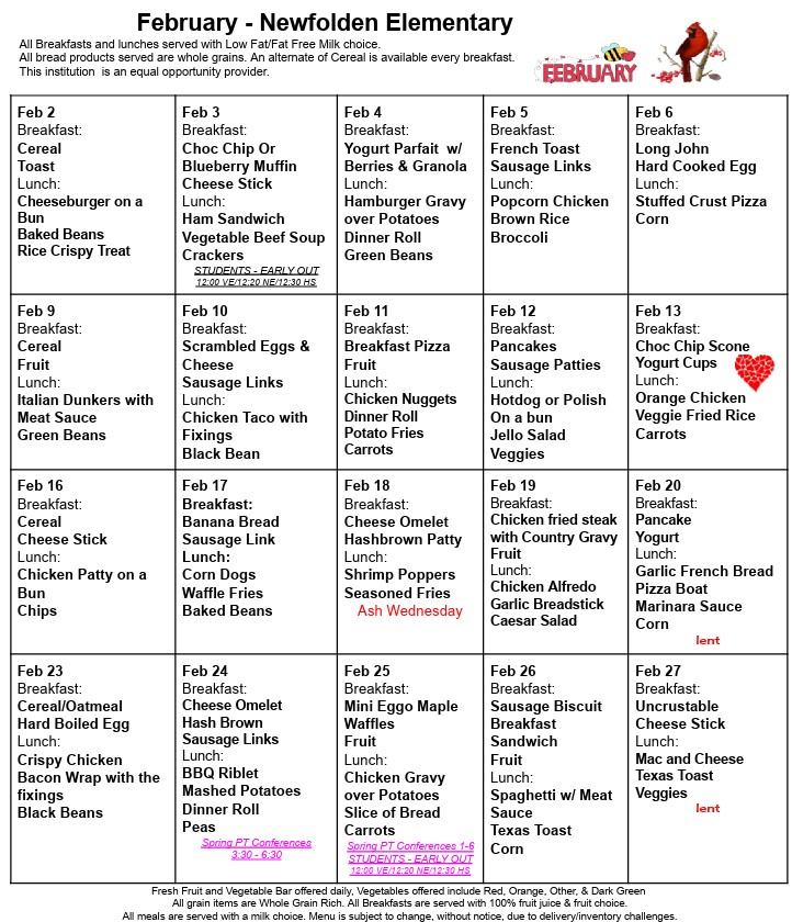 Feb Menu