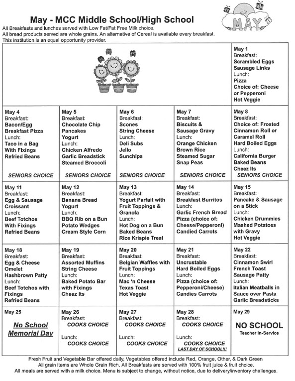 May Menu