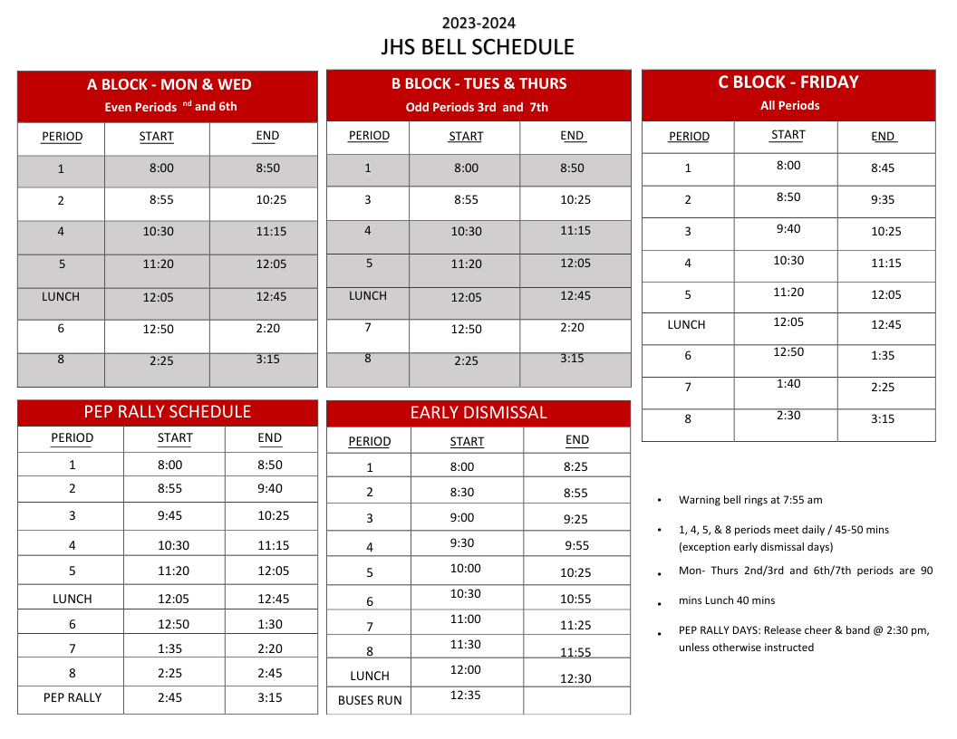 Bell Schedule