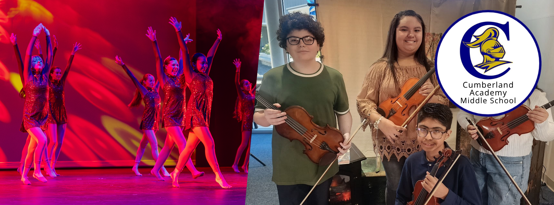 Dance performance and orchestra students