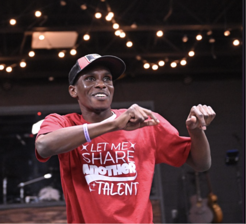 Person fist bumping someone