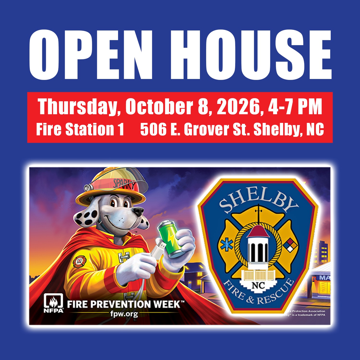 Shelby Fire and Rescue Open House Event - Thursday, October 8, 2026