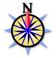 An image of a nautical compass.