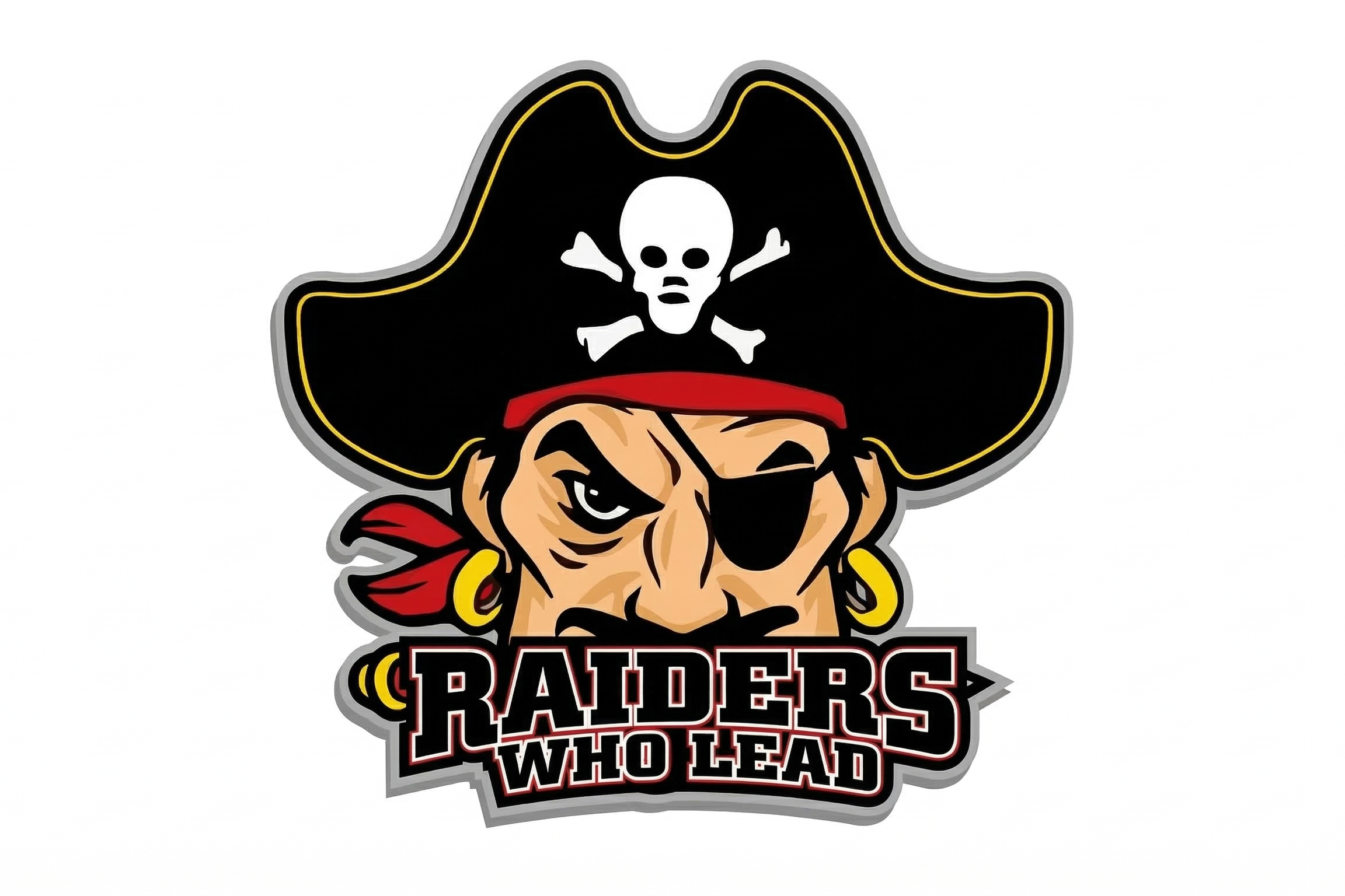 Raider logo with the words "Raiders Who Lead" on it