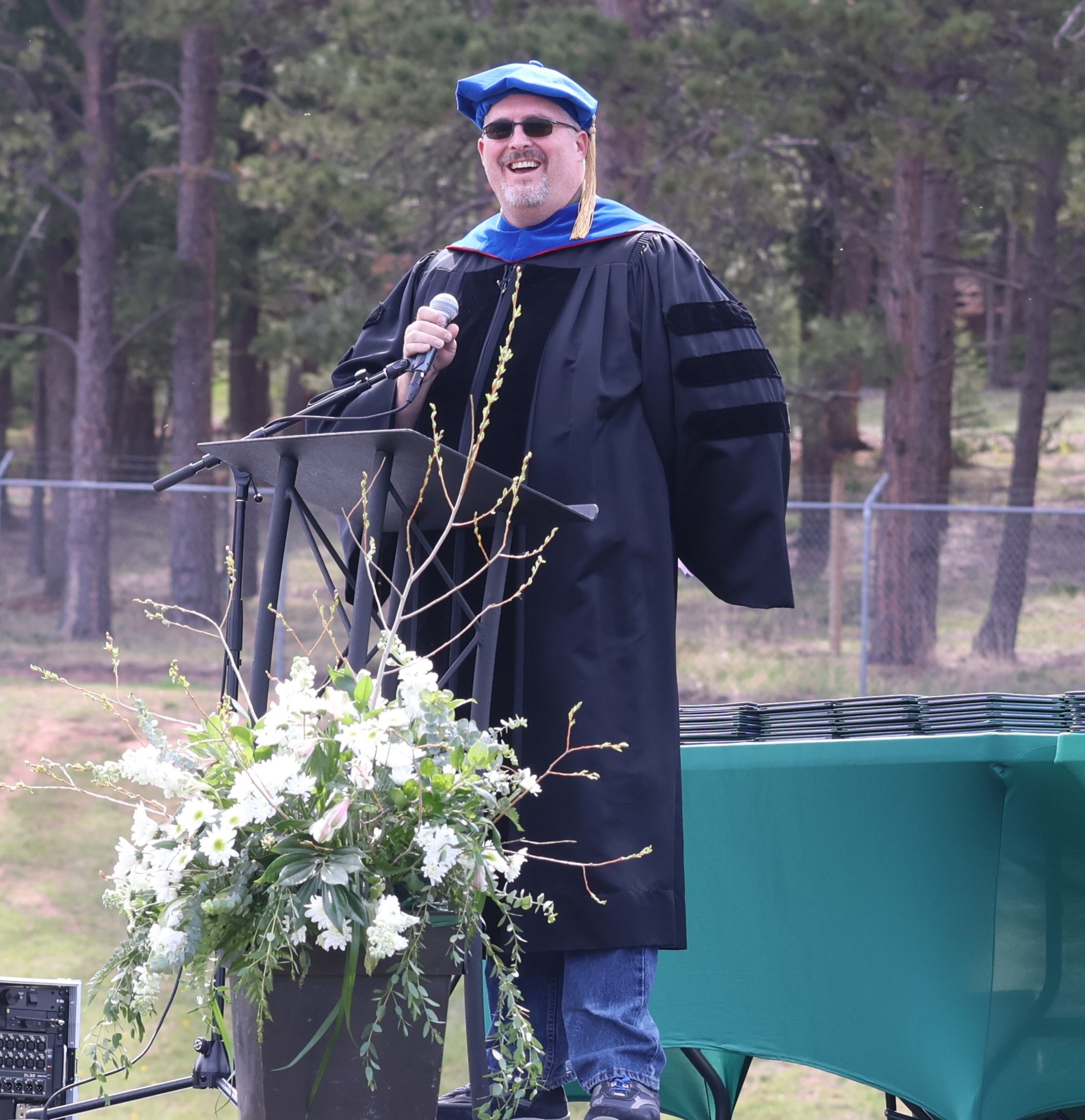 Principal, Tory Richey speaking at graduation