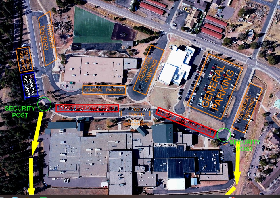 Map of the parking areas around the school