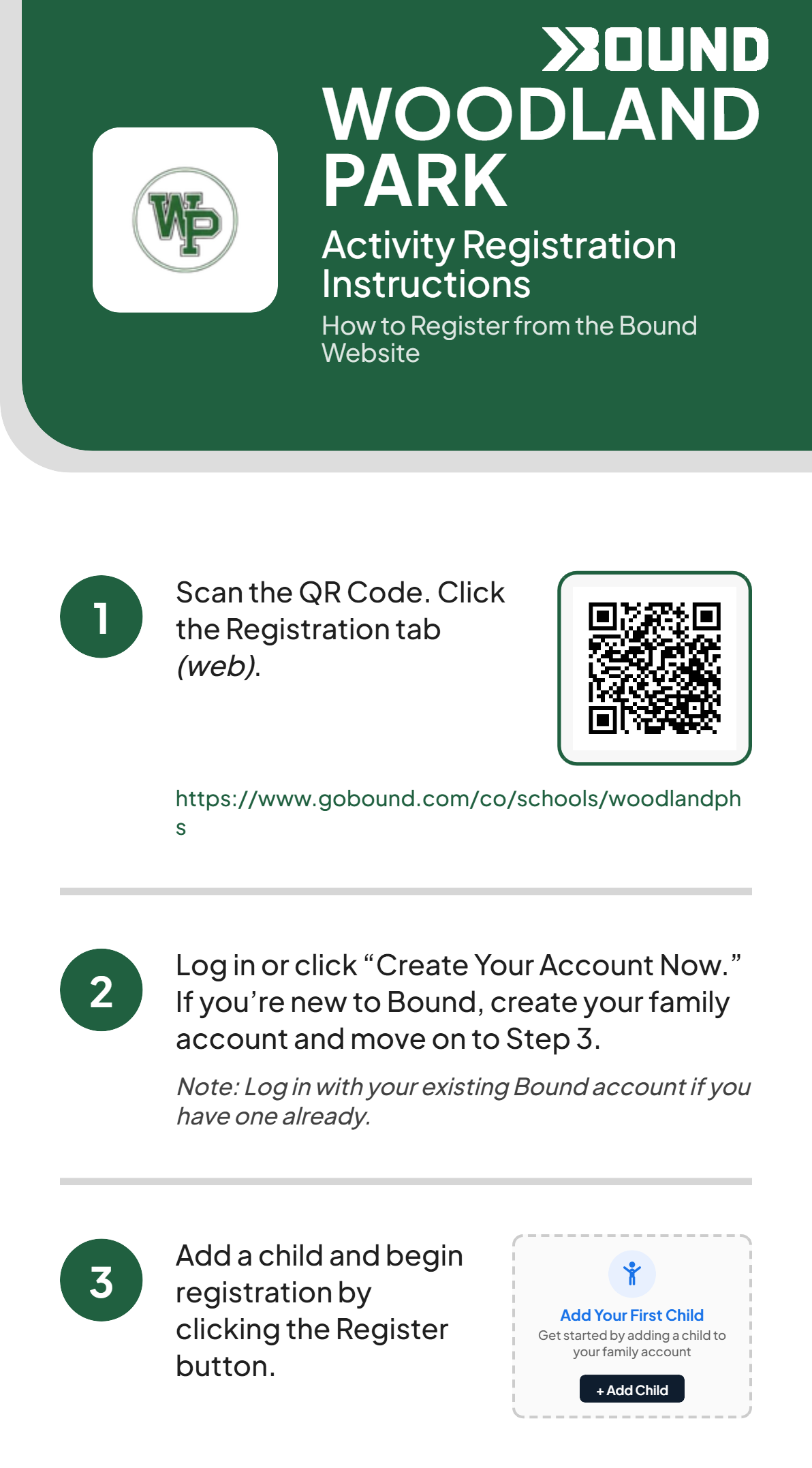 Instructions for registering on the Bound website
