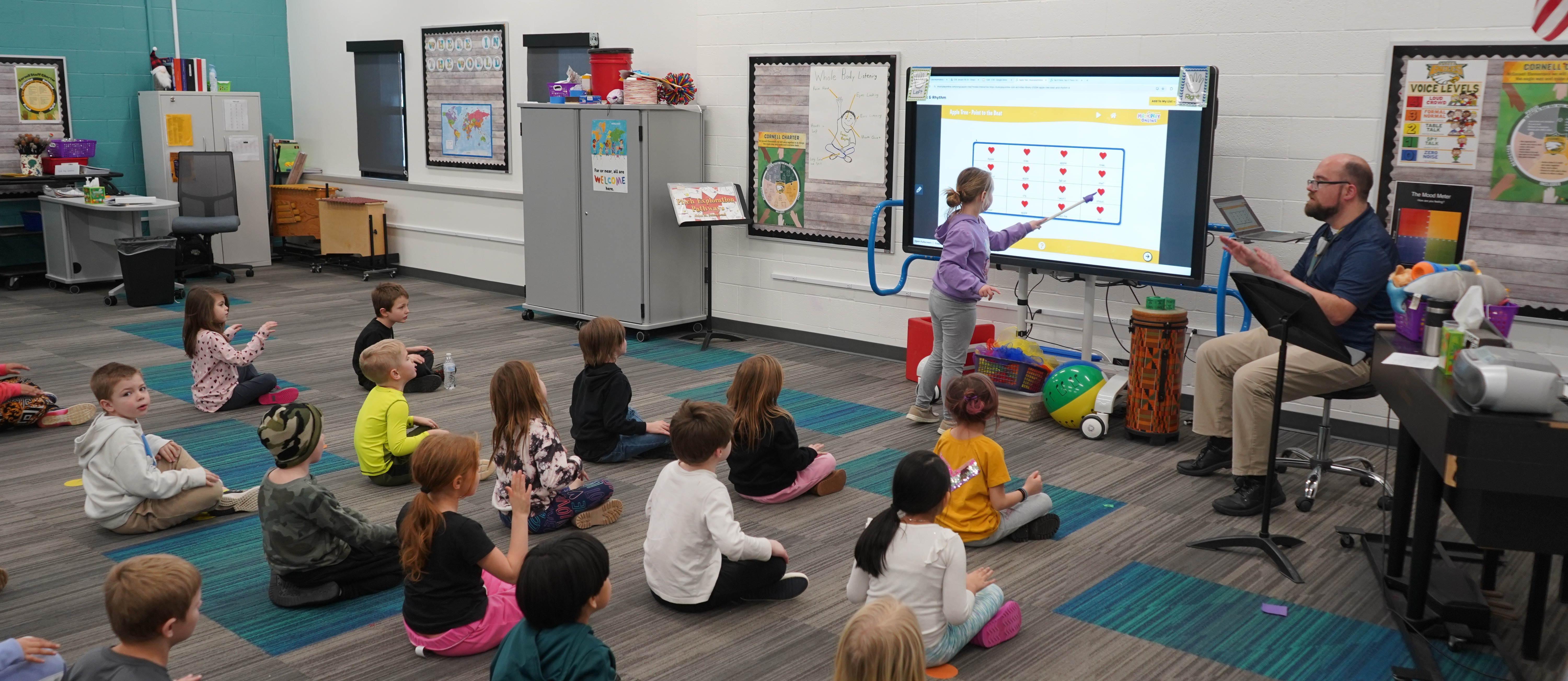 Students participating in class