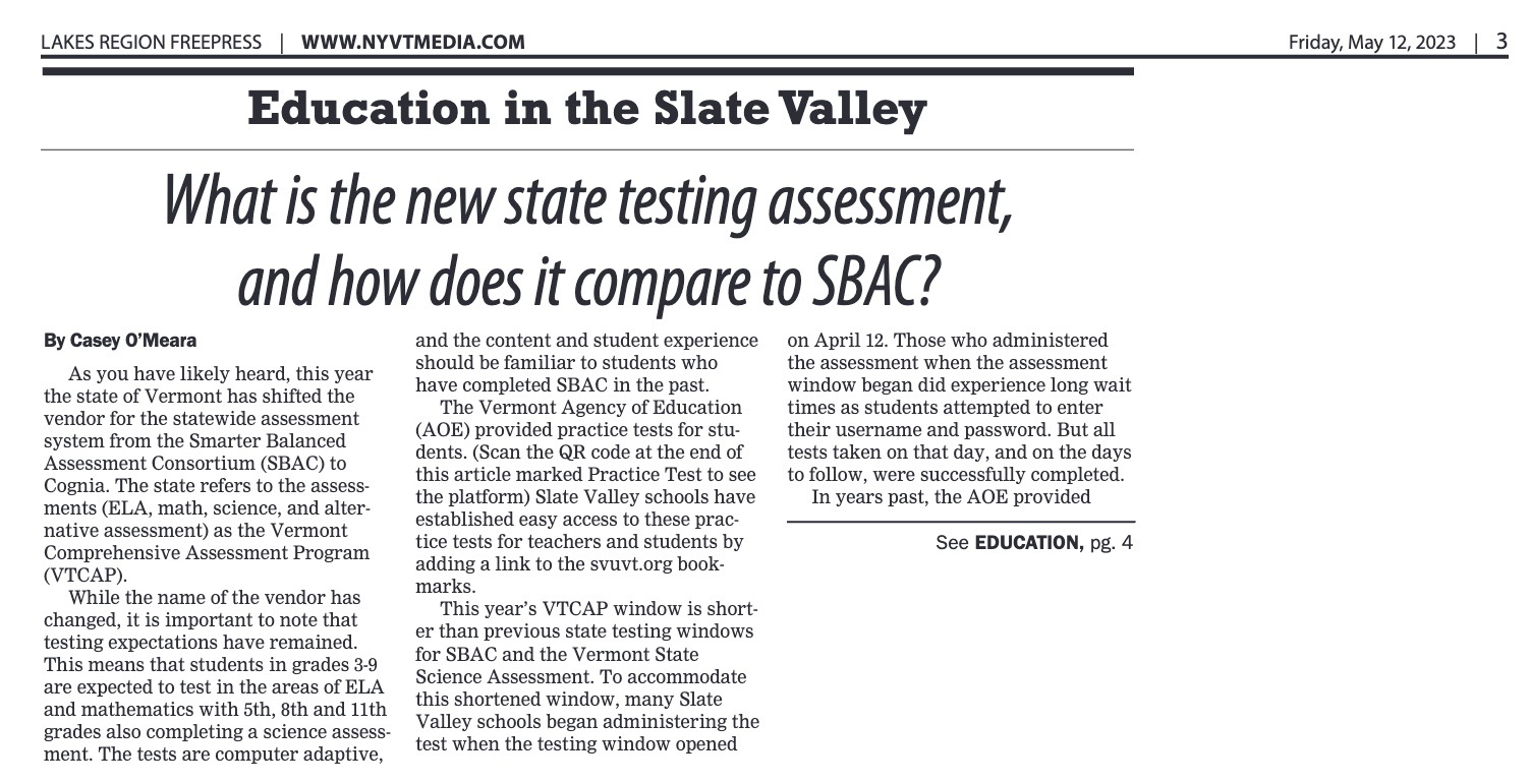 State Testing Assessment Article