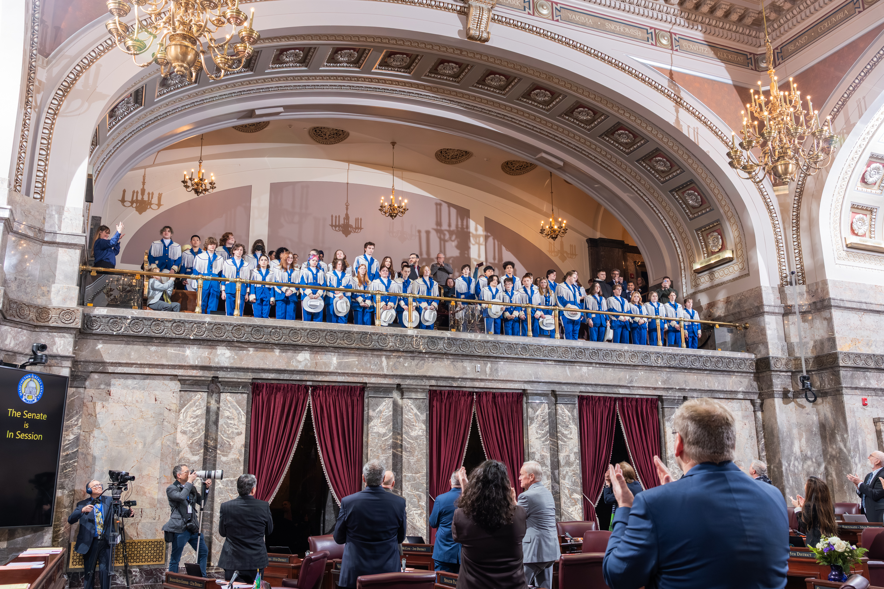 Chimacum High School Band honored in the State Senate Chamber