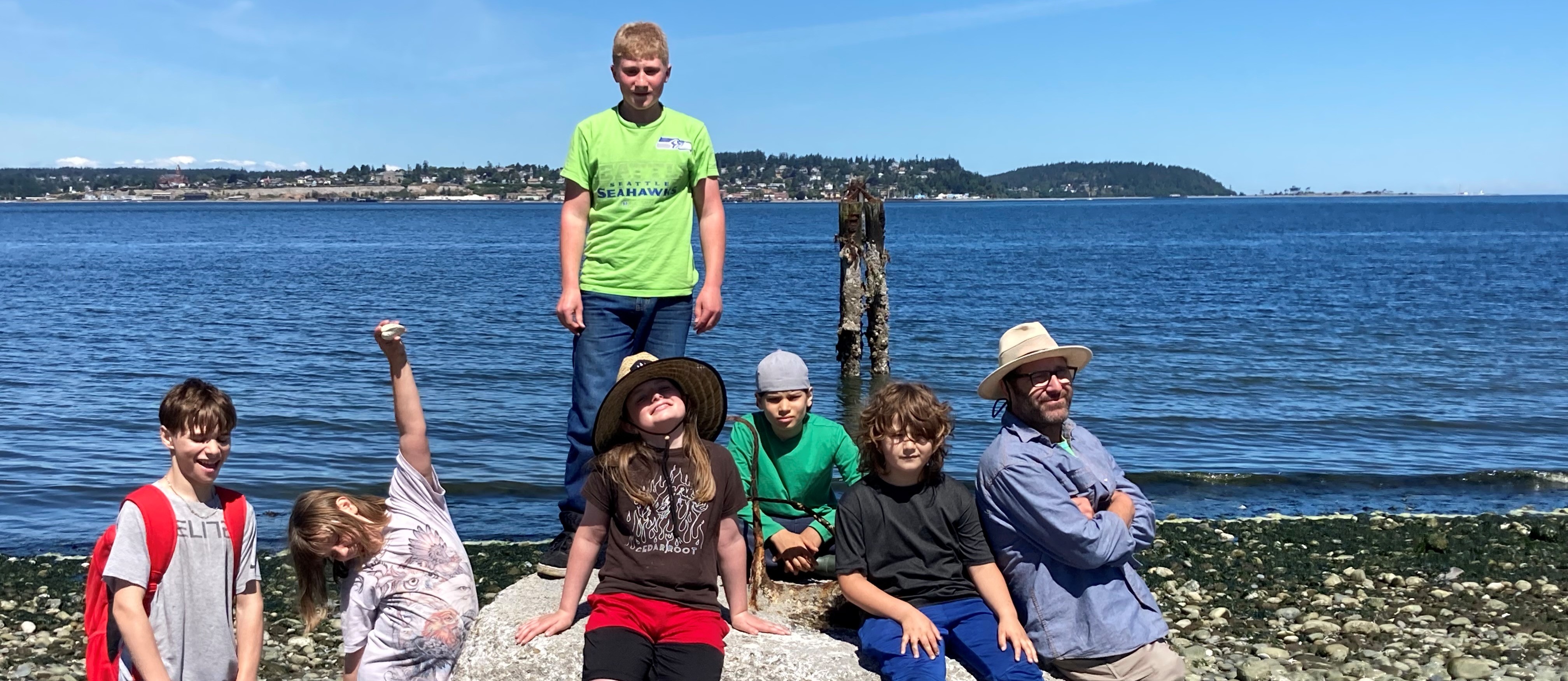 Pi Students enjoy a field trip to the beach.