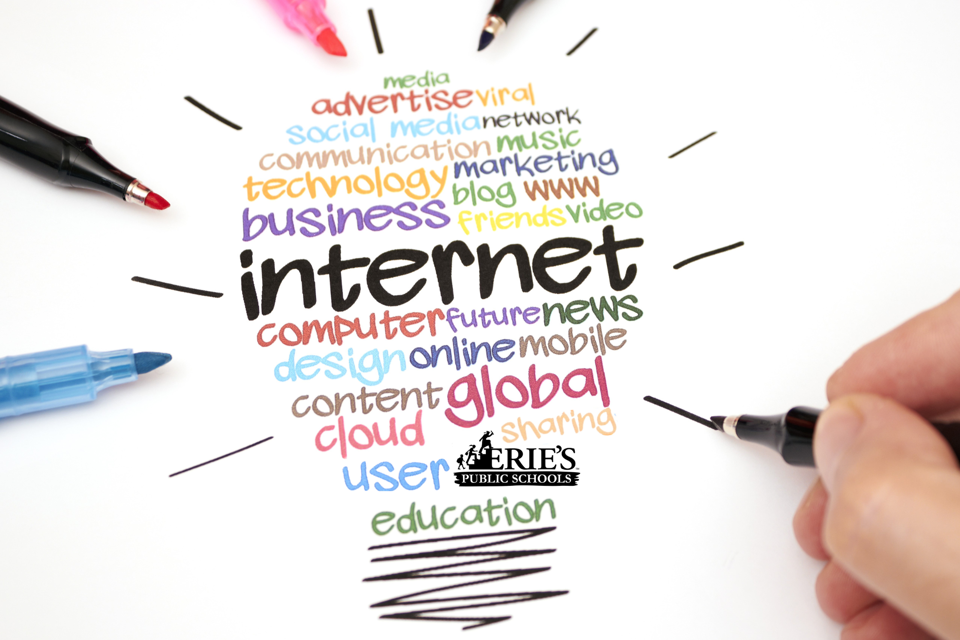 Internet Graphic with words relating to the internet.