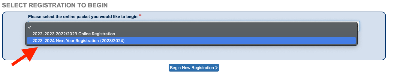 registration selection