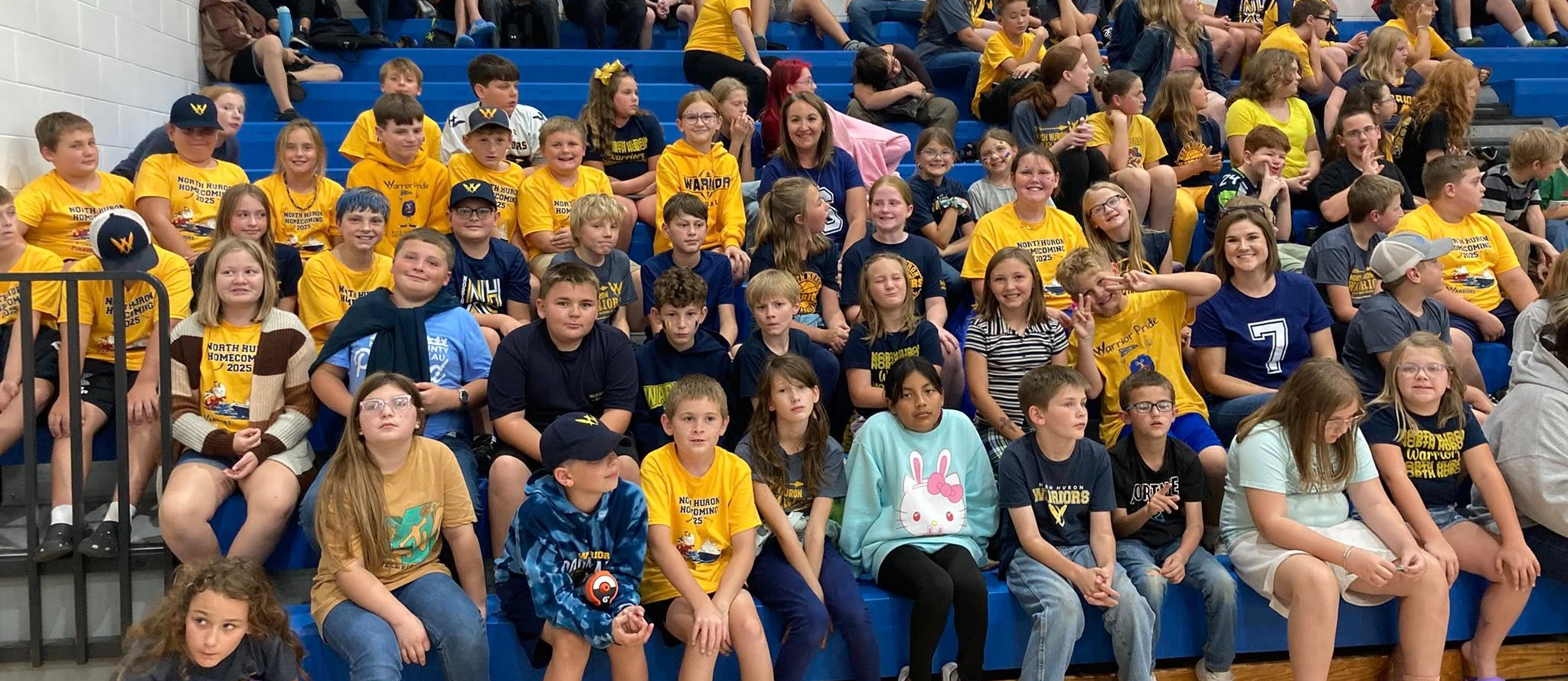 Students at the school gym