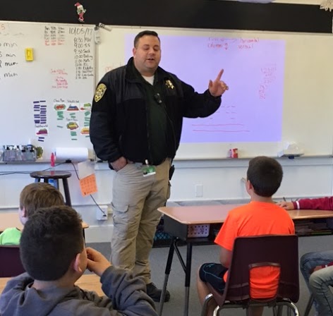 School Resource Officer Deputy Solomon sharing with students what it takes to become a York County Sheriff.