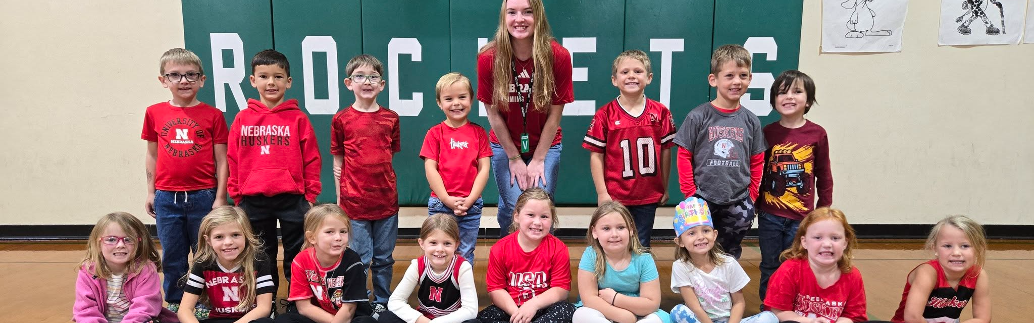 Elementary School students at the school gym