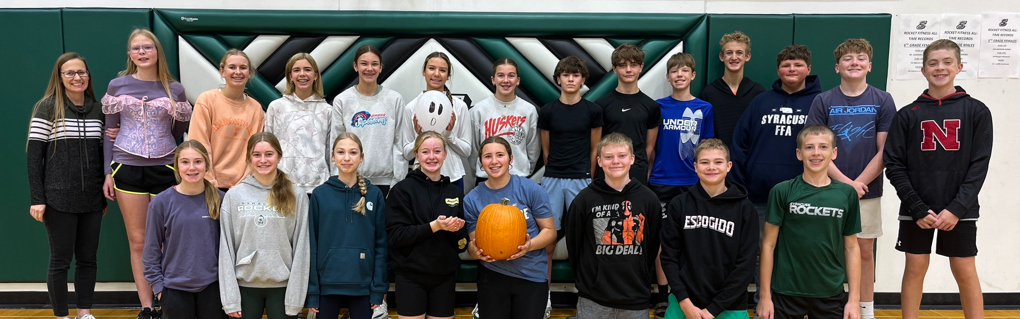 Middle school students at the school gym
