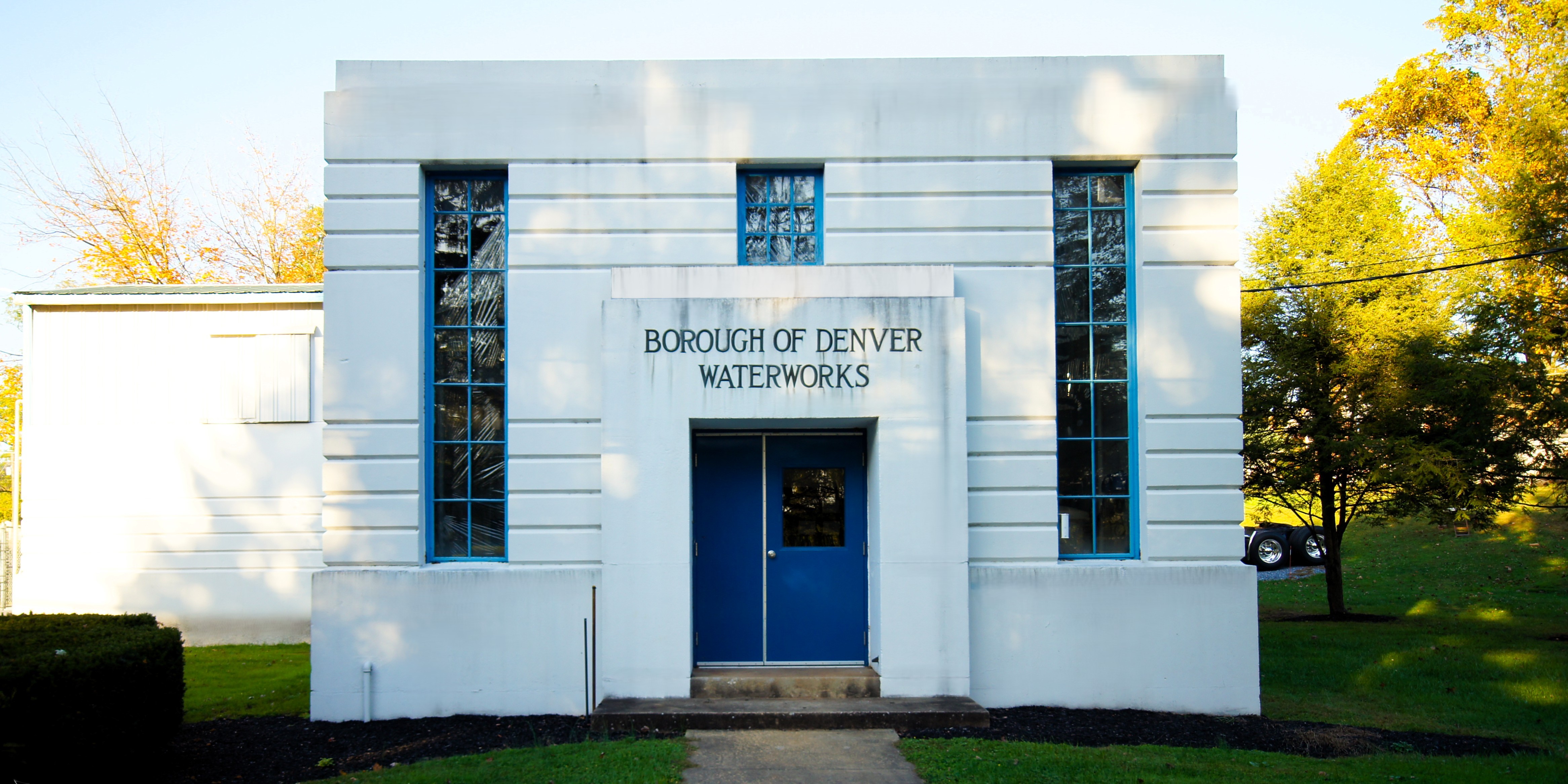 image of cement block building