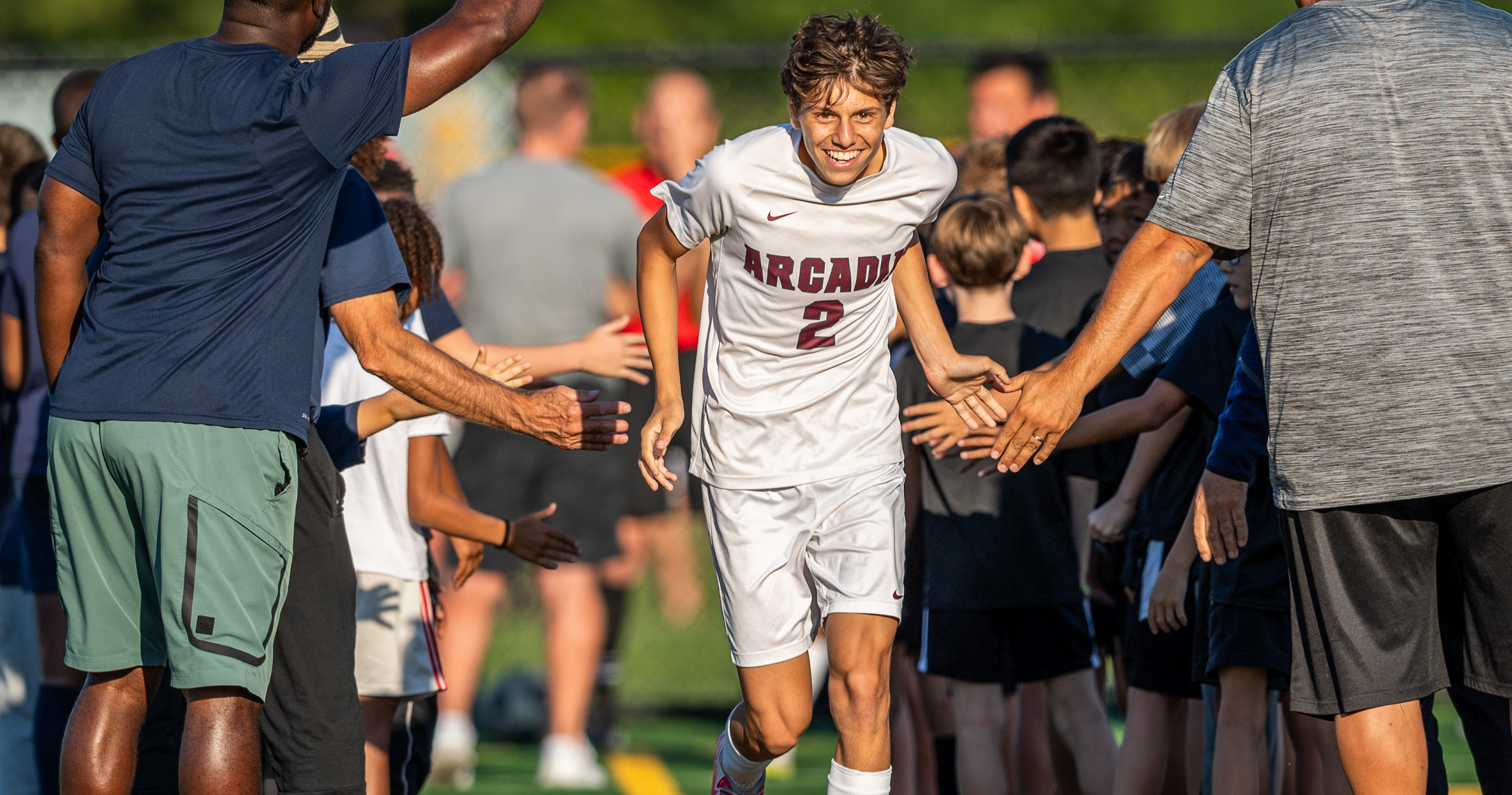 Soccer player running in