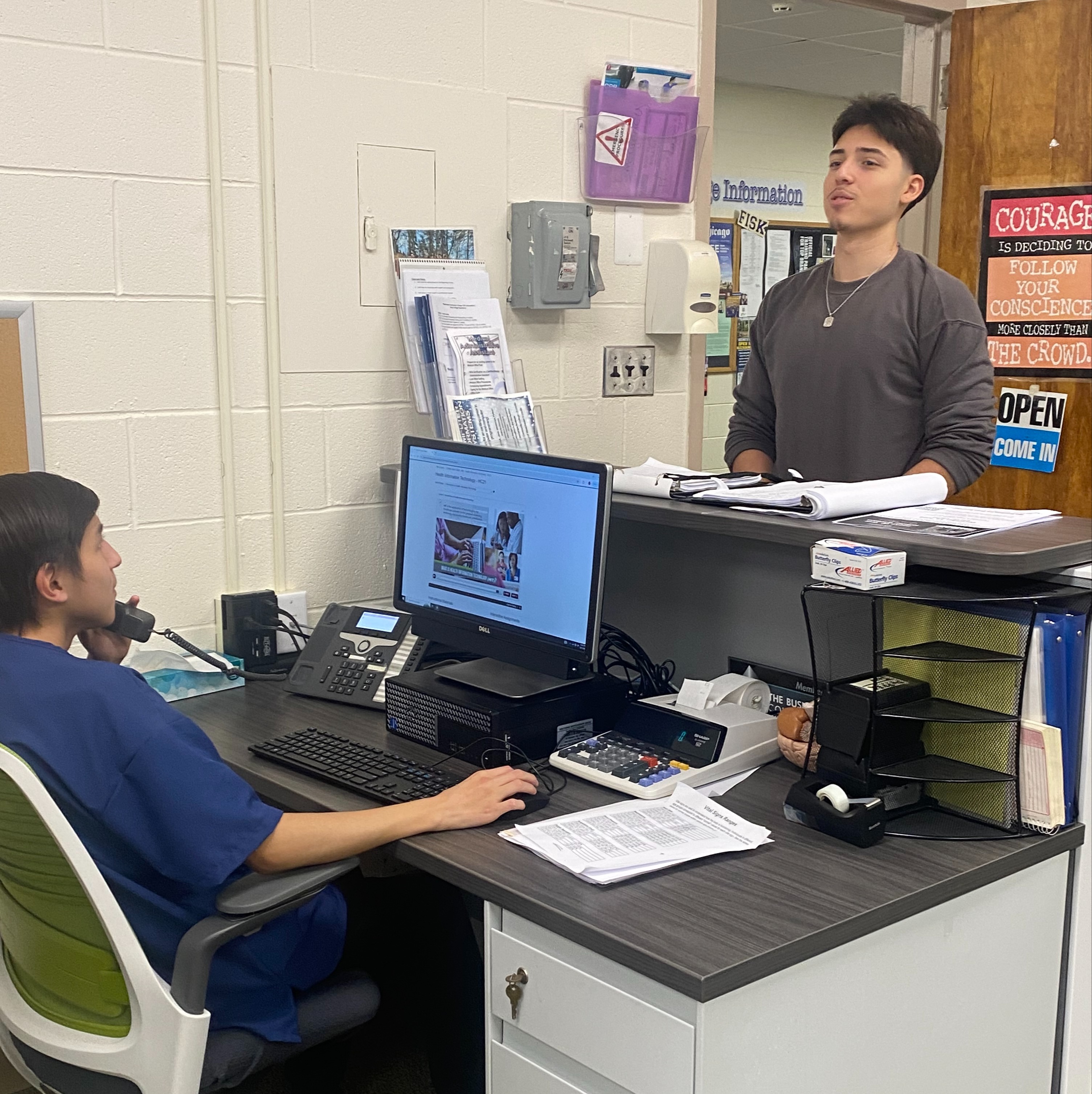 office skills students practice what they're learning in class