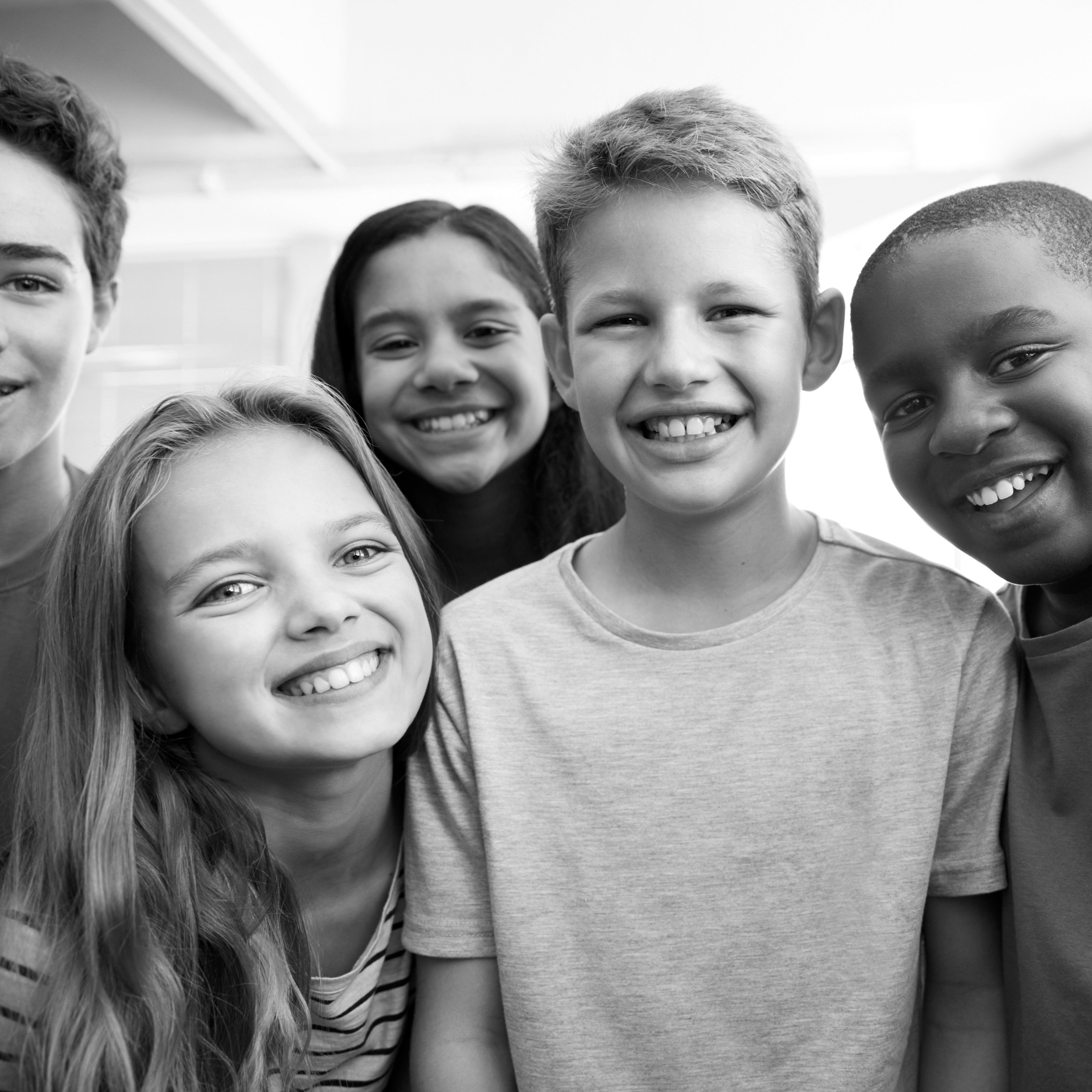 Group of middle school students smilling