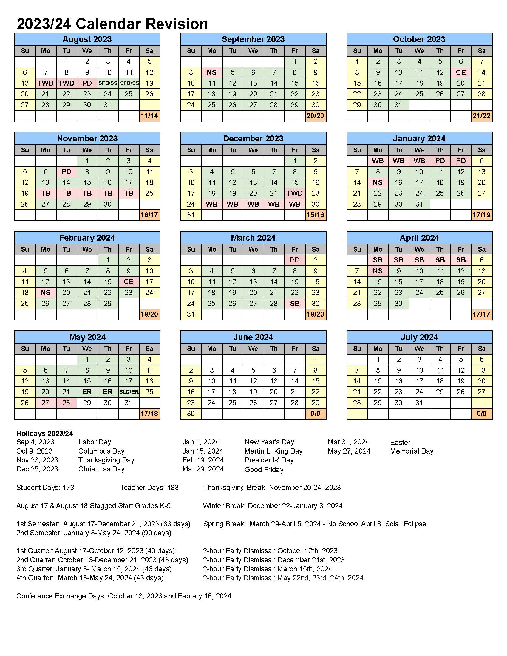 DISTRICT CALENDAR | Edgewood City Schools