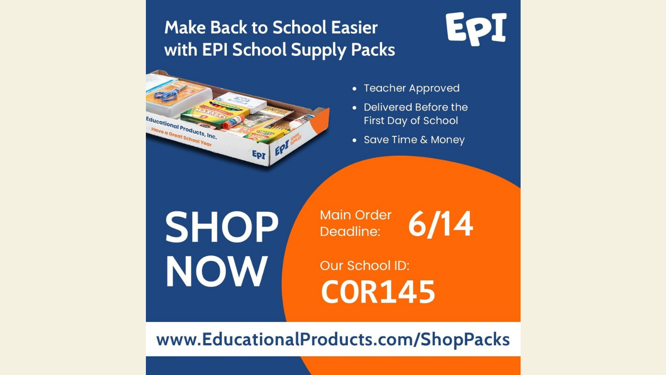Show now main order deadline 6/14 Our school ID COR145