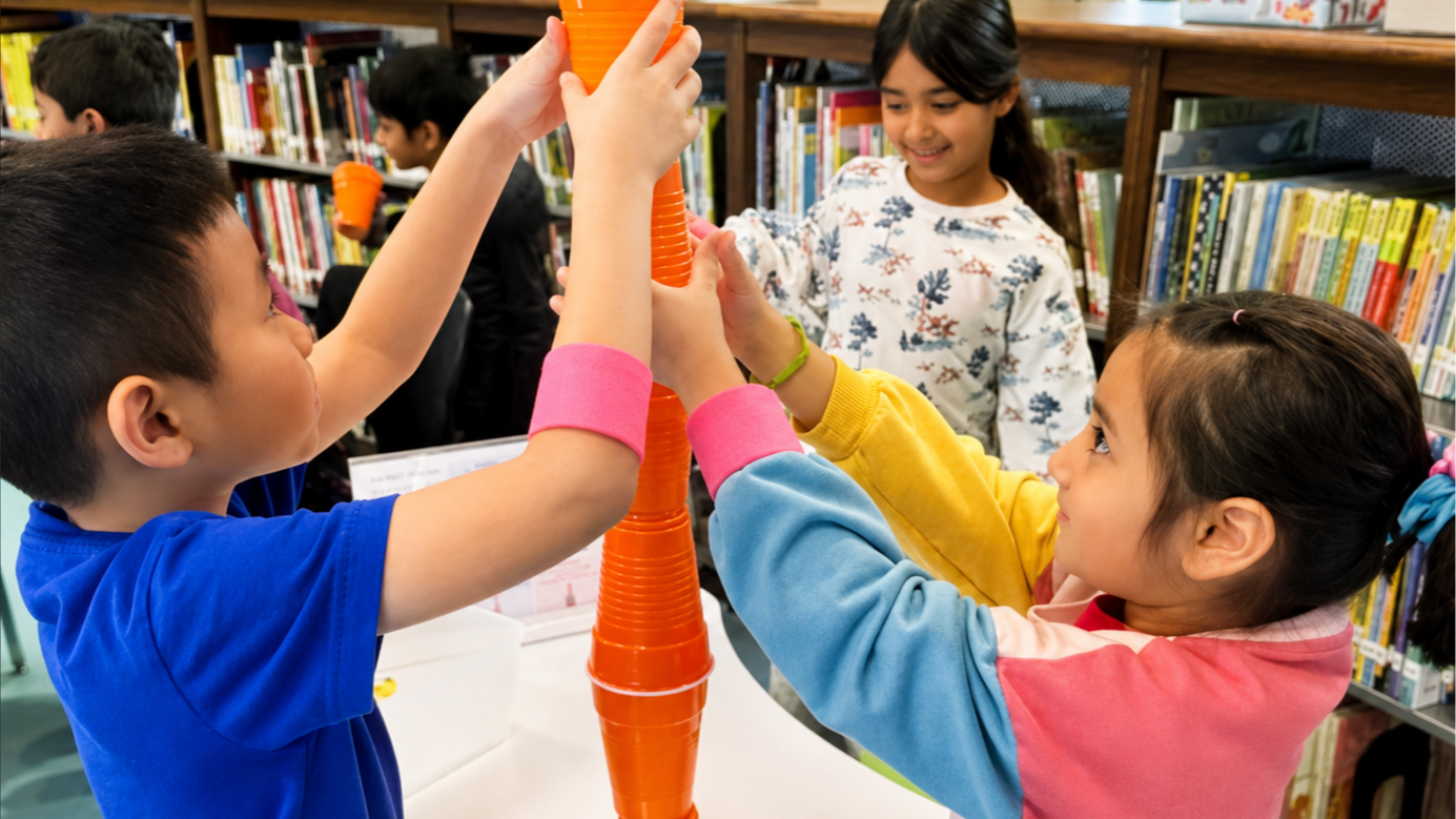 students engaged in stem activity