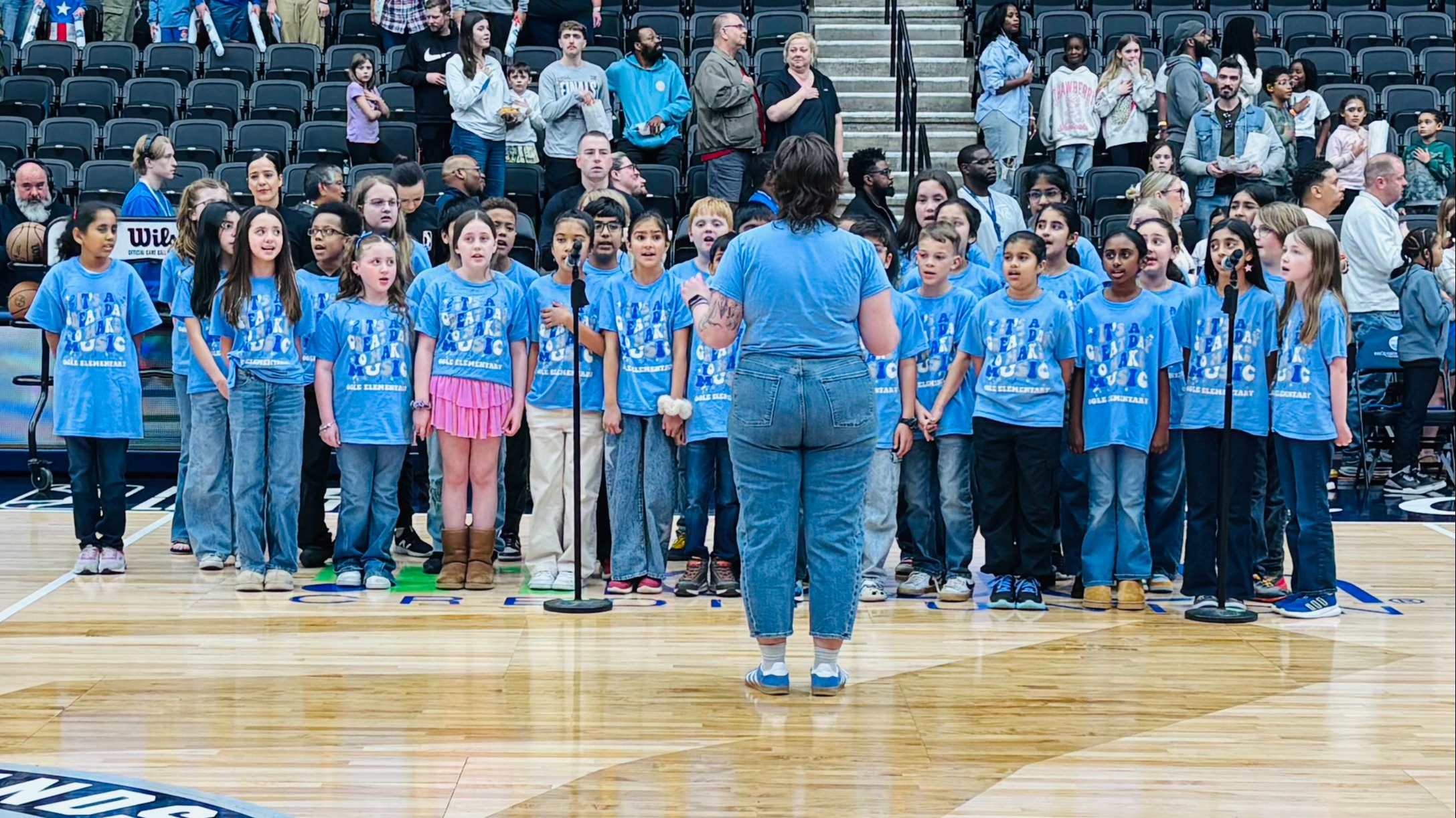 Our Ogle Choir at the Texas Legends basketball game