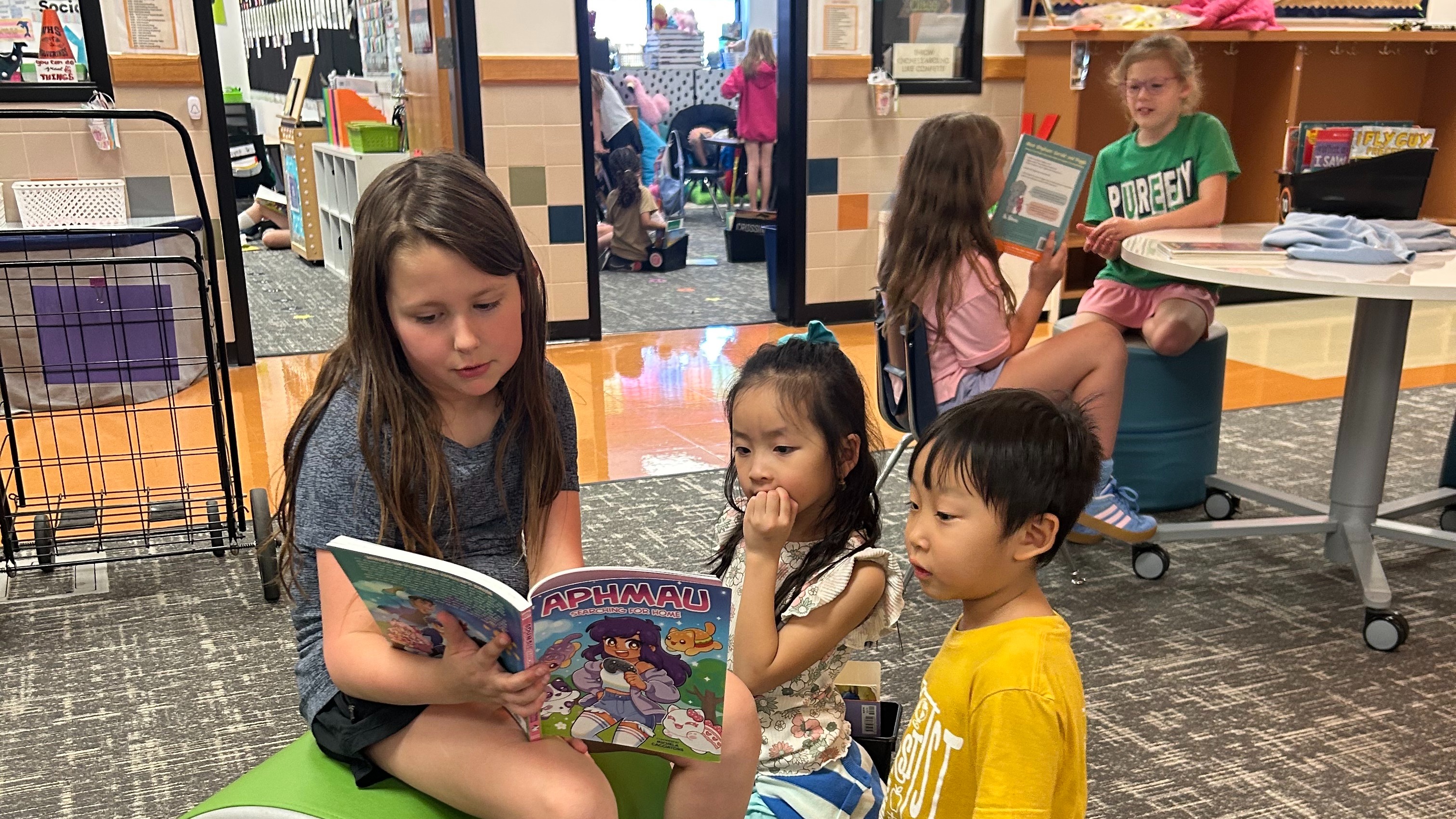 Students reading together